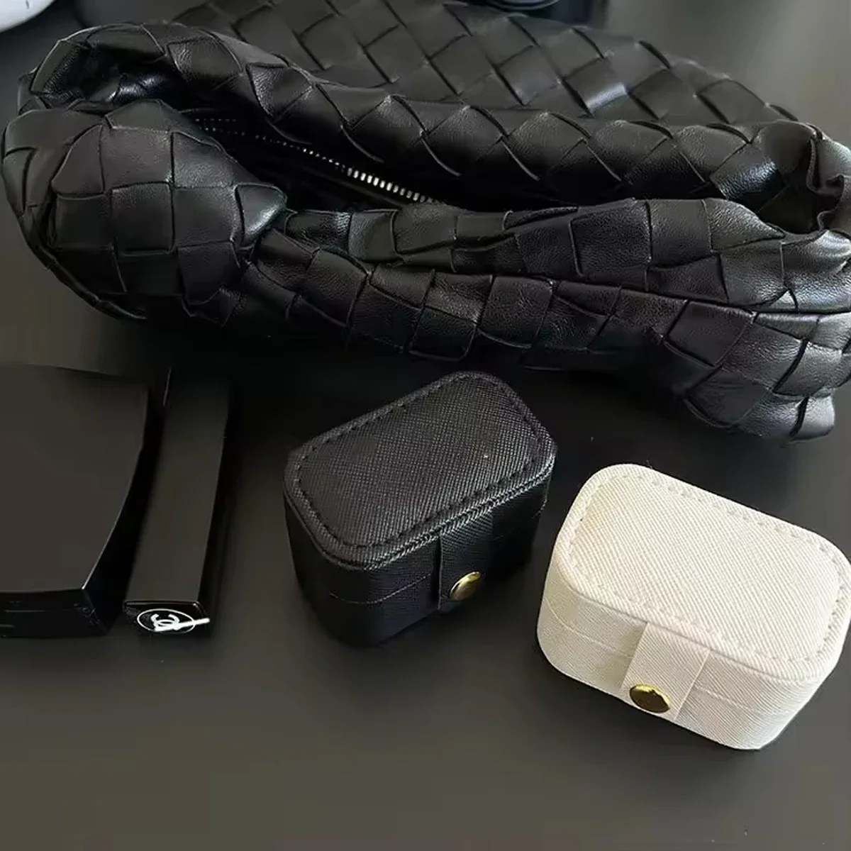 Mini Portable Small Jewelry Storage Bag Travel Simple Leather Ring Necklace Earrings Storage Box Organizer Display Gift Box