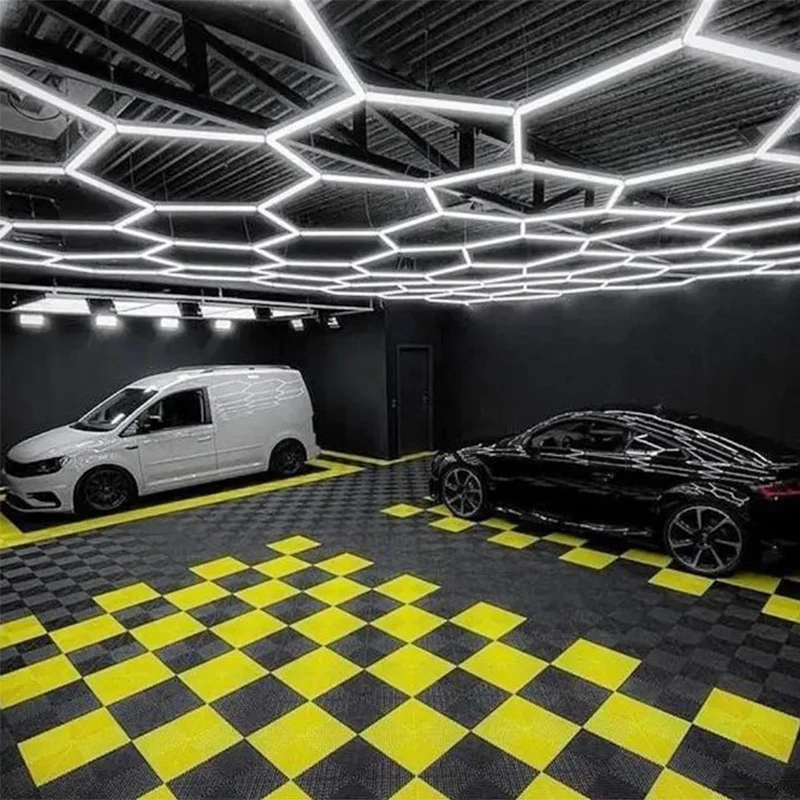 3.6*6M Hexagonal Garage Led Lighting for Auto Detailing Workshop Honeycomb  Lamp 6500K - AliExpress
