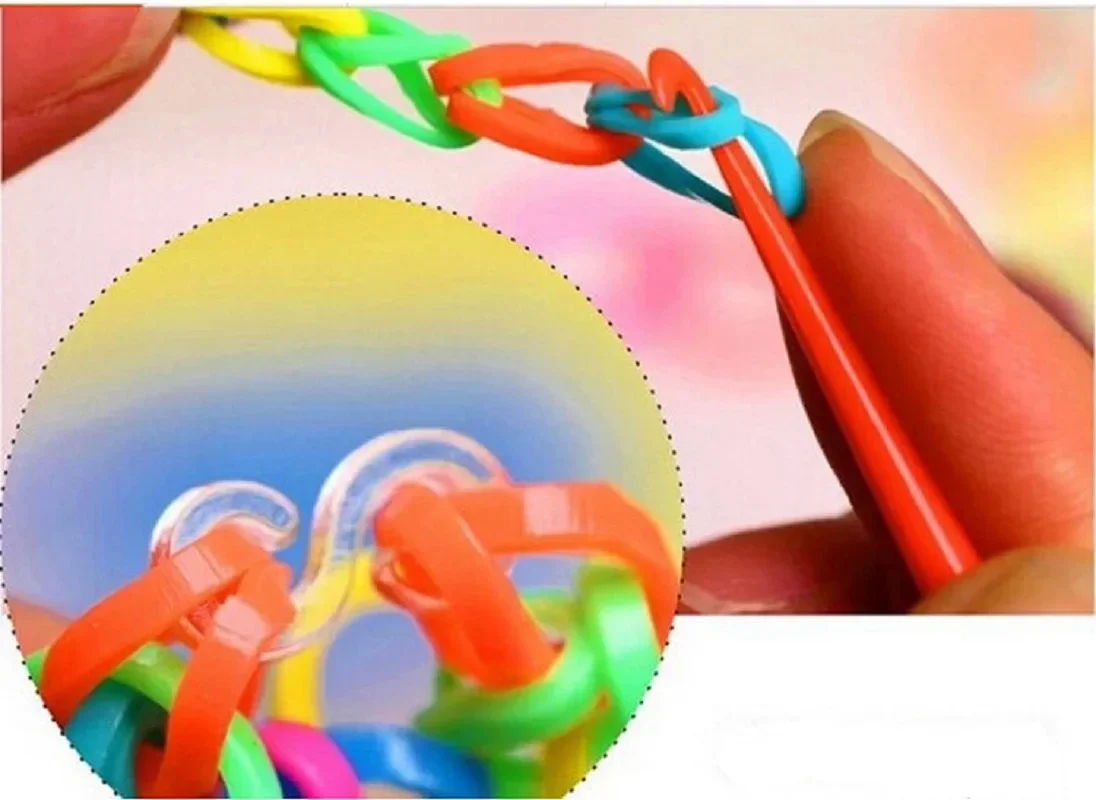 Double Color Rubble Loom Bands Bracelets Girl Gift Elastic Band Weaving Lacing Bracelet Toy Necklace DIY Jewelry Making Accessor