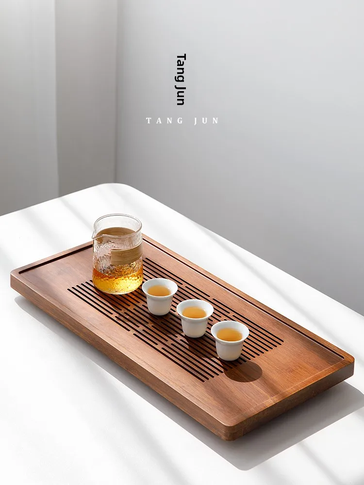 Japanese Sle Bamboo Tea Sea Tea Set Kung Fu Tea Tray Water Drainage Tea Table New 2025 Home Use Draining Tray Water Storage