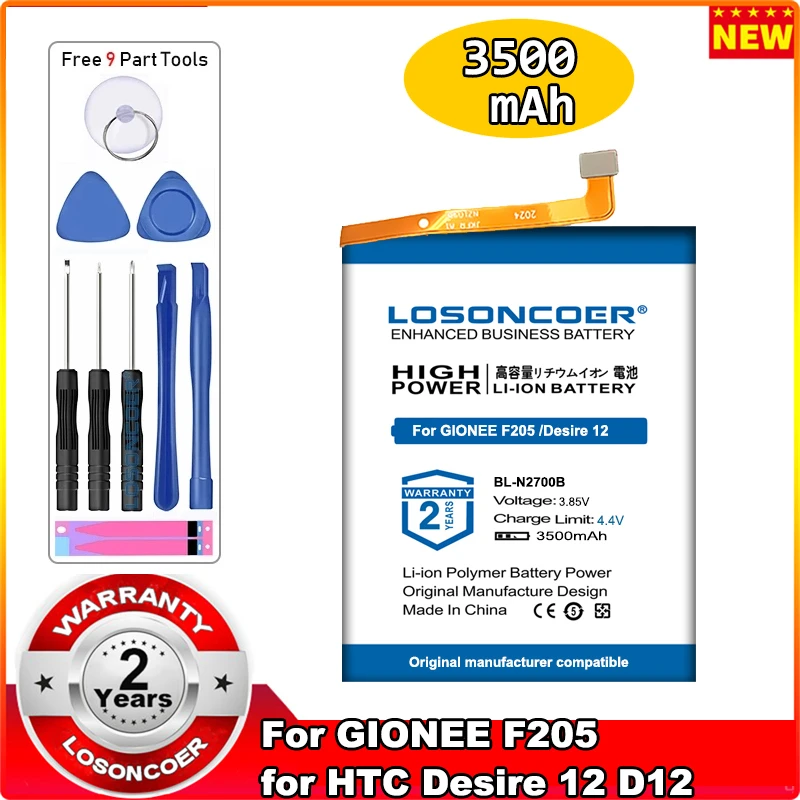 

LOSONCOER BL-N2700B 3500mAh For HTC Desire 12 D12 Mobile Phone For GIONEE F205Polymer Battery