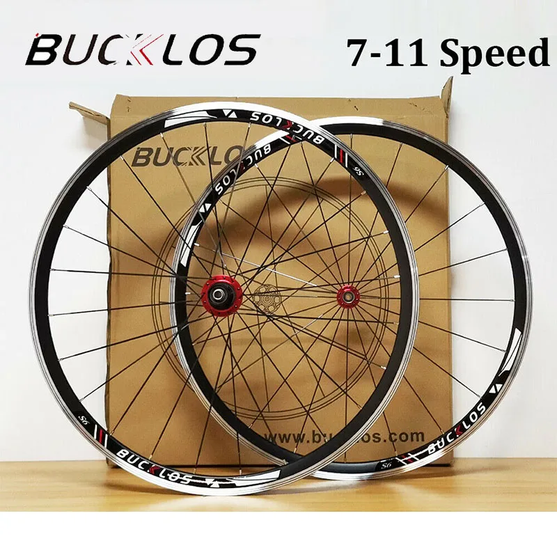 

BUCKLOS Road Bike Wheelset 700C Front Rear Wheel 24 Hole V Brake 9*100mm 10*130mm 5 Sealed Bearing Bicycle Wheels parts