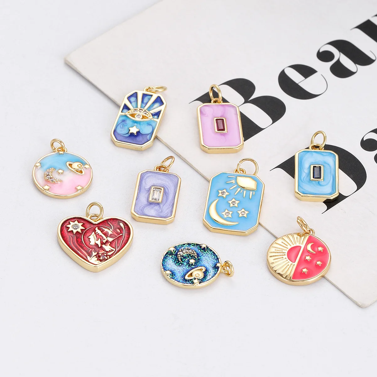 Stylish Chic Customizable Hypoallergenic Drop Oil Heart Pendant Handmade DIY Jewelry Accessories 2