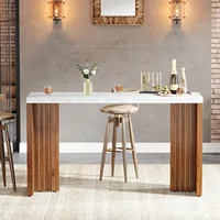 LITTLE TREE Home Bar Unit, 55.12-Inch Bar Table, Modern Freestanding Mini Bar for Home Kitchen, Living Room, Balcony, Basement 2