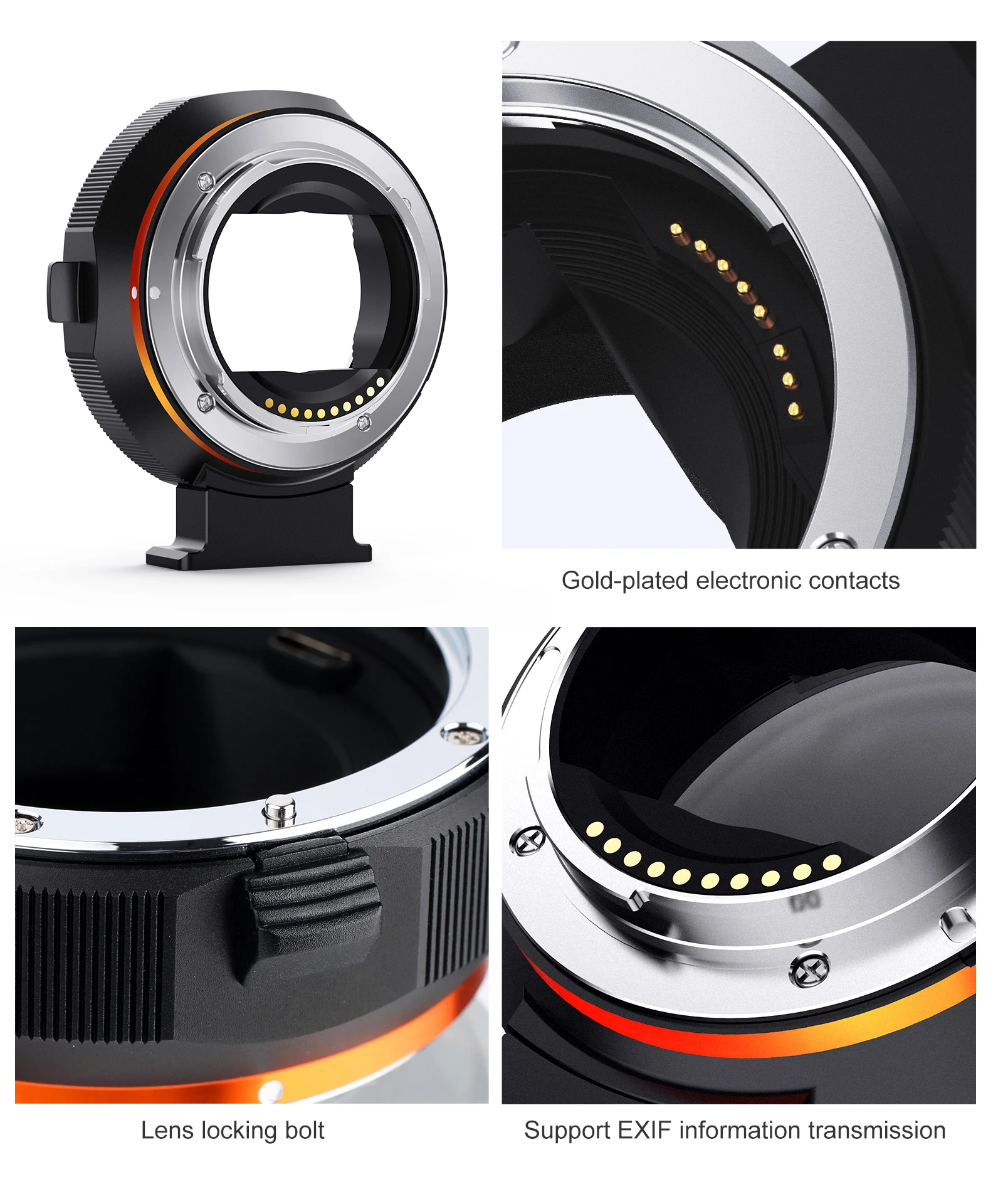 K&F Concept EOS to E IV Auto Focus Lens Adapter for Canon EOS EF 