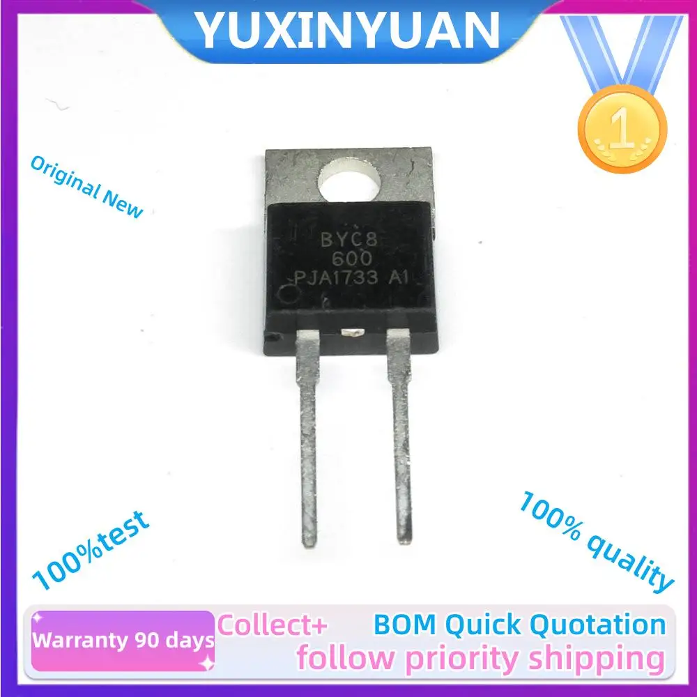 

10 шт./партия, новинка 100%, оригинальная модель BYC8 600, 600 В, 8A, Диод быстрой восстановления, фонарик, тест 100%