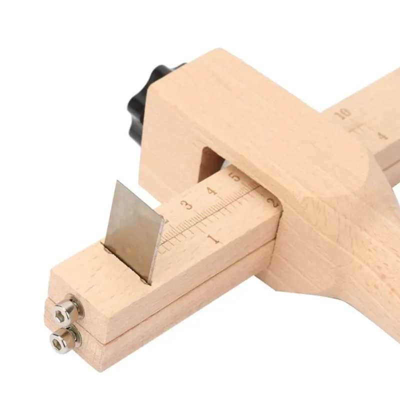 Nuovo taglierina per cintura regolabile con cinturino in pelle con 5 lame Taglio per cintura in pelle a mano fai-da-te Taglierina per strisce di legno Strumenti artigianali in pelle - immagine 4
