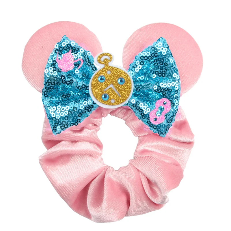 1 Stück Mausohren Samt-Haargummis für Mädchen, 4" Schleifen-Stirnband, Damen-Pferdeschwanz-Gummiband, DIY-Haaraccessoires – Detail 6