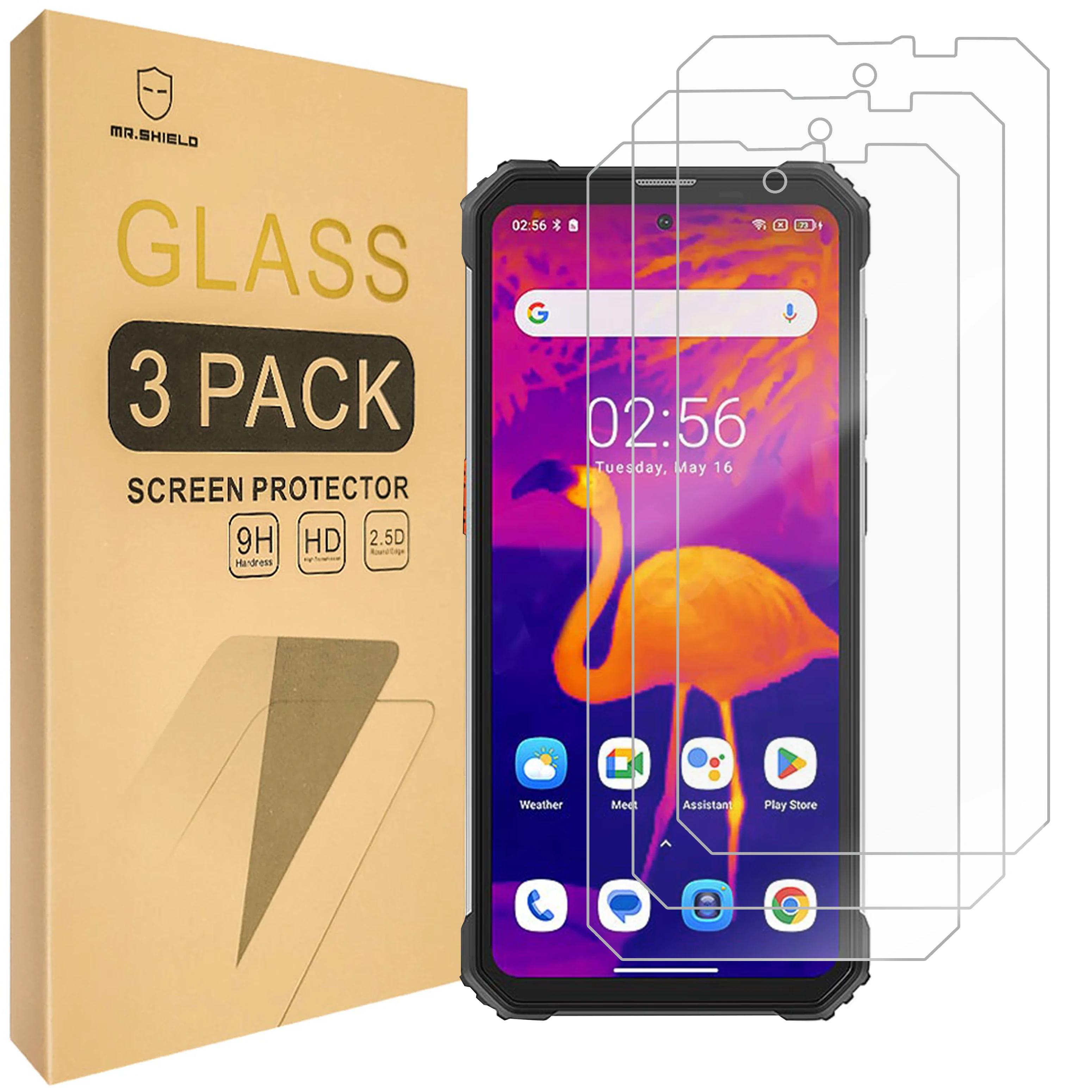 

Mr.Shield [3-Pack] Screen Protector For Blackview BV8900 [Tempered Glass] [Japan Glass with 9H Hardness] Screen Protector