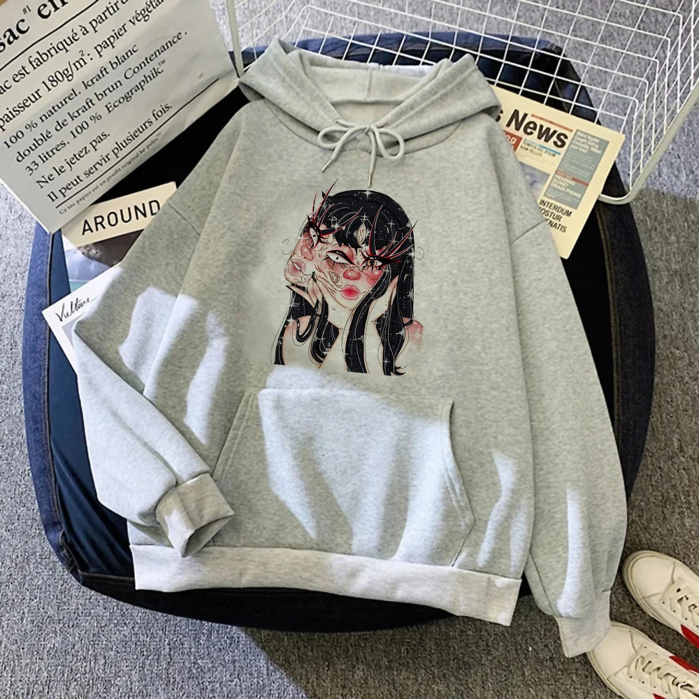 

Junji Ito hoodies women 2023 anime Winter funny clothing female 90s Hood