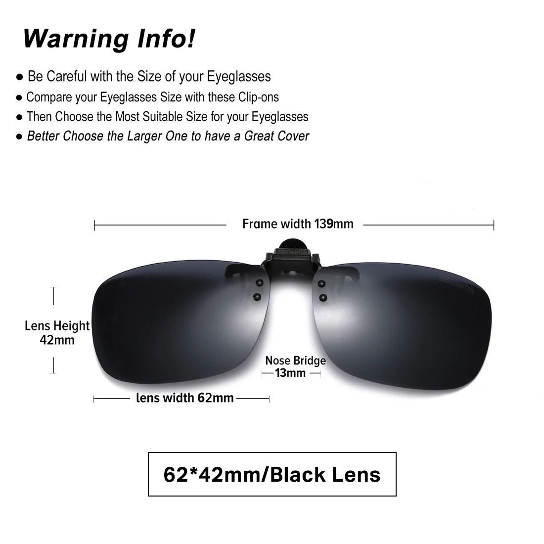 2PCS Clip On Sunglasses Polarized Driving Glasses Clip Up Clip-On Glasses Night Vision for Driving Fishing Cycling Walking