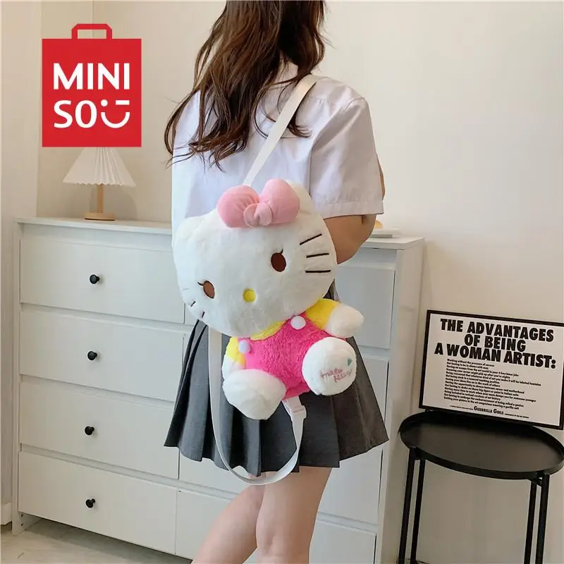 

Sanrio Kawaii Anime Hello Kitty Girls Plush Backpack Cartoon Cute Kuromi Parent Child One Shoulder Crossbody Bag Toys for Kids