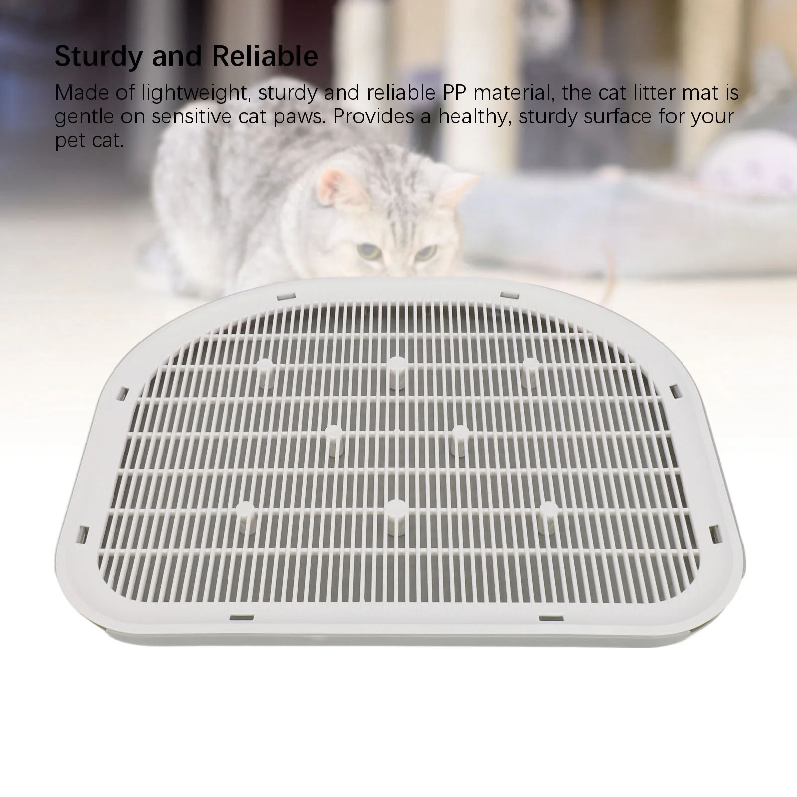 Waterproof and Anti-Slip Cat Litter Trapping Mat - Durable, Leak-Resistant, Easy-Clean Design