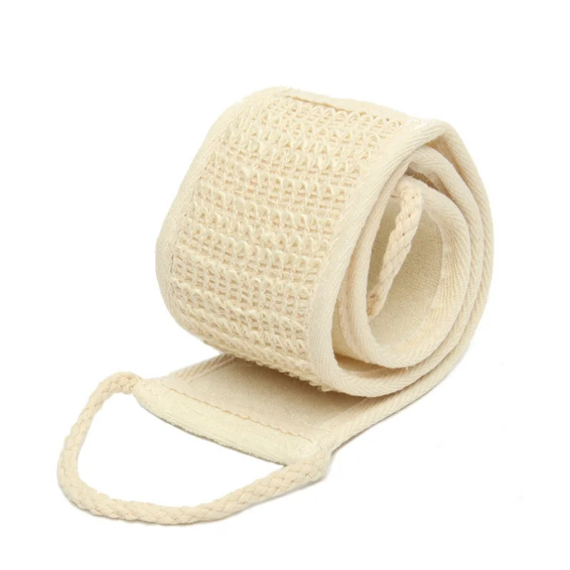 Natural Cotton Linen Long Strip Bath Towel Powerful Exfoliating Back Massage Rubbing Shower Brush Body Scrubber Cleaning Tool 6