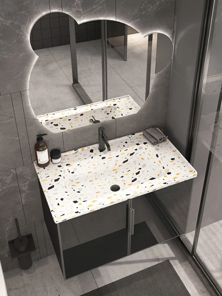S~Bathroom Cabinet Modern Minimalist Bathroom Smart Wash Basin Combination Bath Furniture