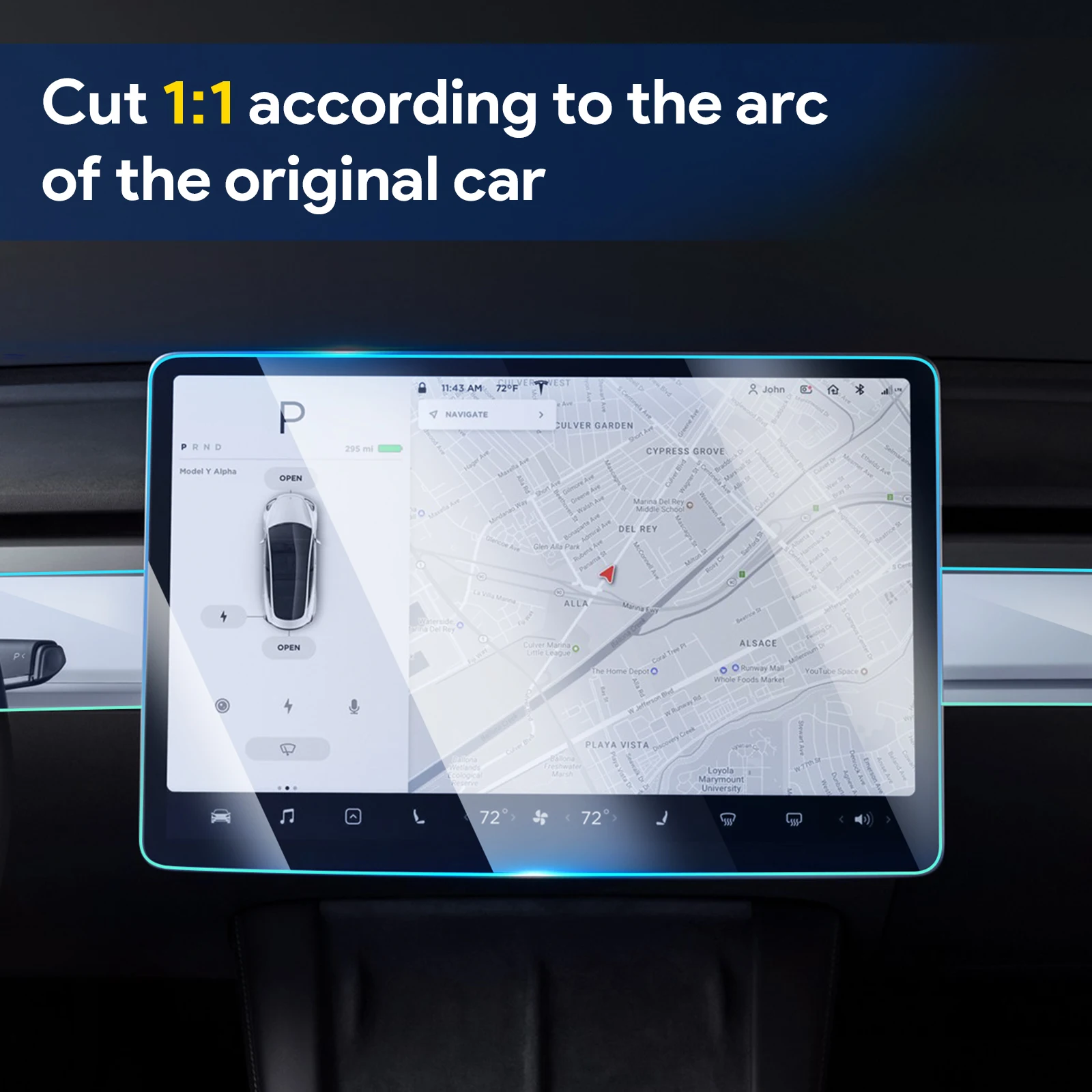 Auto-Innenraum TPU-Schutzfolie Kratzfest für Tesla Model 3/Y 2021-2023 Transparente Schutzaufkleber Zubehör – Detail 7