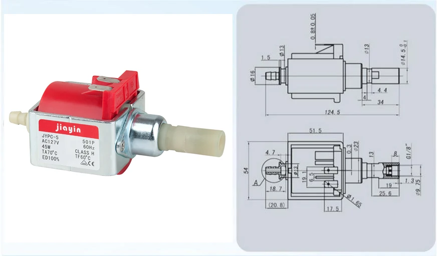 JIAYIN JYPC-501P AC 127V 45W Eectromagnetic Solenoid Water Pump Pumping for Coffee machine electric irons steam mop cleaner