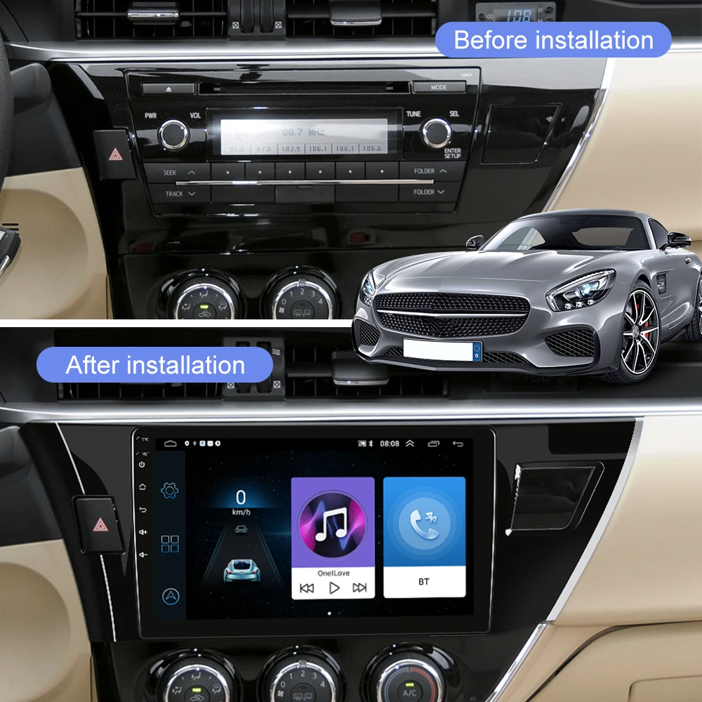 Автомагнитола Podofo, 2 Din, 8 + 128 ГБ, 8 Ядер, Android 10, Для.