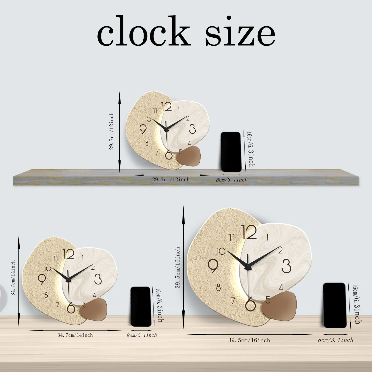 Modern Simple Wall Clock, Silent Quartz Clock, Bedroom Clock Living Room Sofa Background Decoration Wall Clock, No Battery - Image 5