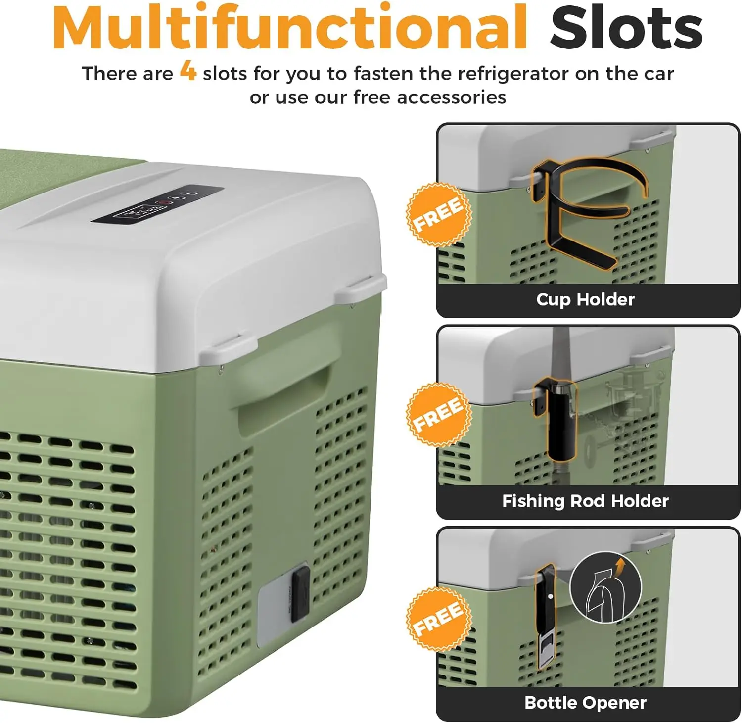 Portable 12v Refrigerator, -4℉-68℉ Fast Cooling Car Refrigerator, 20L/21Qt Car Fridge Portable Freezer with 12/24V