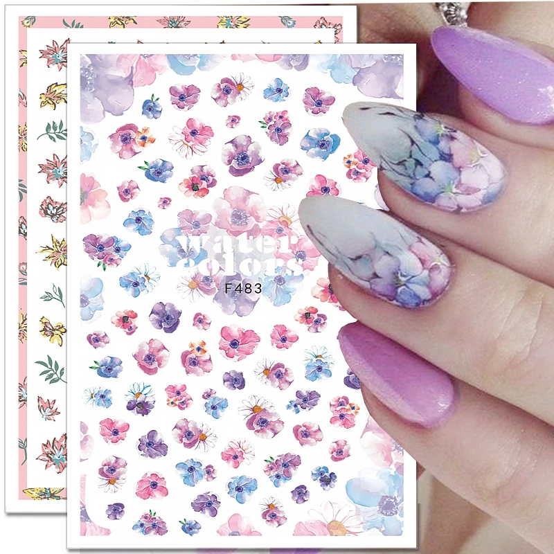 

1pcs Sakura Nail Art Decals Stickers 3D Cherry Blossom Flower Transfer Foils Summer DIY Sliders Manicure Decorations