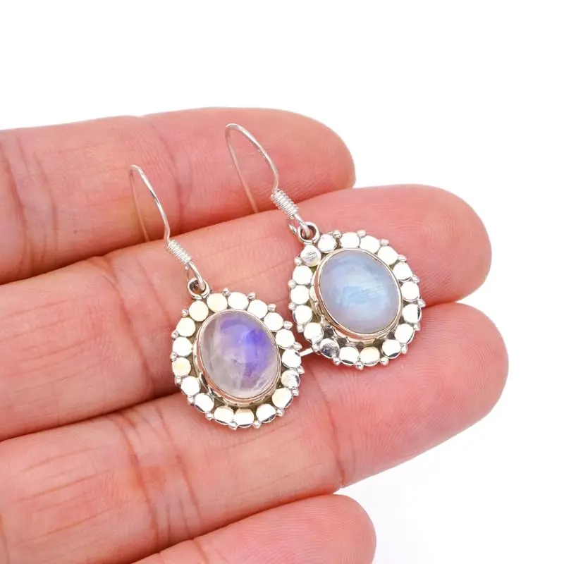 

Серьги из серебра с лунным камнем, 1/4 дюйма
