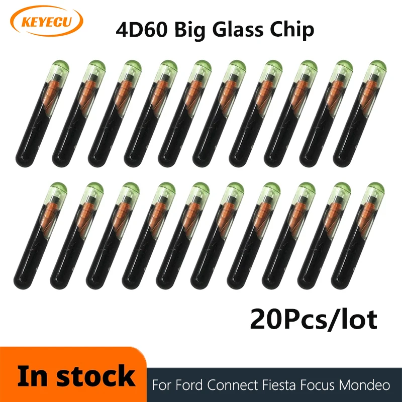 

KEYECU 20 PCS/LOT Aftermarket 4D60 ID60 Glass Big Transponder Chip for Ford Focus Connect Fiesta Ka Mondeo