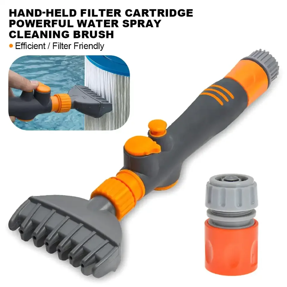 Handheld Pool Filter Cleaner Brush - Efficient ABS Cartridge Cleaning Tool With Hose Connector For Paper Filters - T250214 From Other Pools & SpasHG - Price 14.8