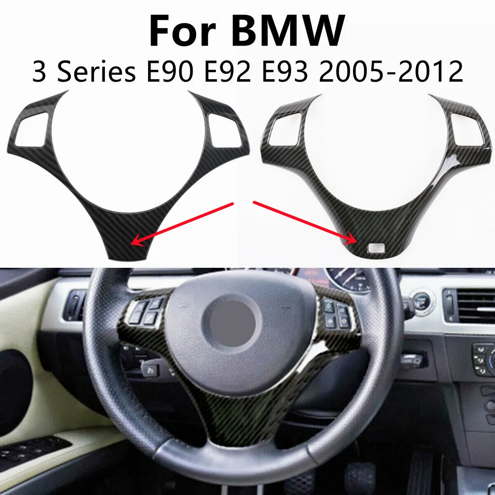 

Carbon Fiber Car Steering Wheel Panel Decoration Cover Trim Moulding Sticker for BMW 1 3 Series E87 E90 E92 E93 2005-2012
