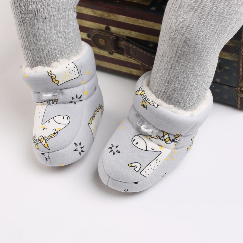 0-18M Snow Boots Winter Baby Fashion Warm Boots Boy Girl Cartoon Printed Baby Villus Warm