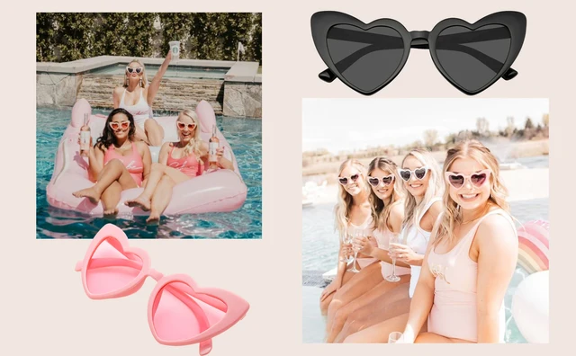 Occhiali Da Sole A Forma Di Cuore Senza Montatura - 7 Paia, Colorati, Per Addio Al Nubilato, Feste E Matrimoni - Foto 3