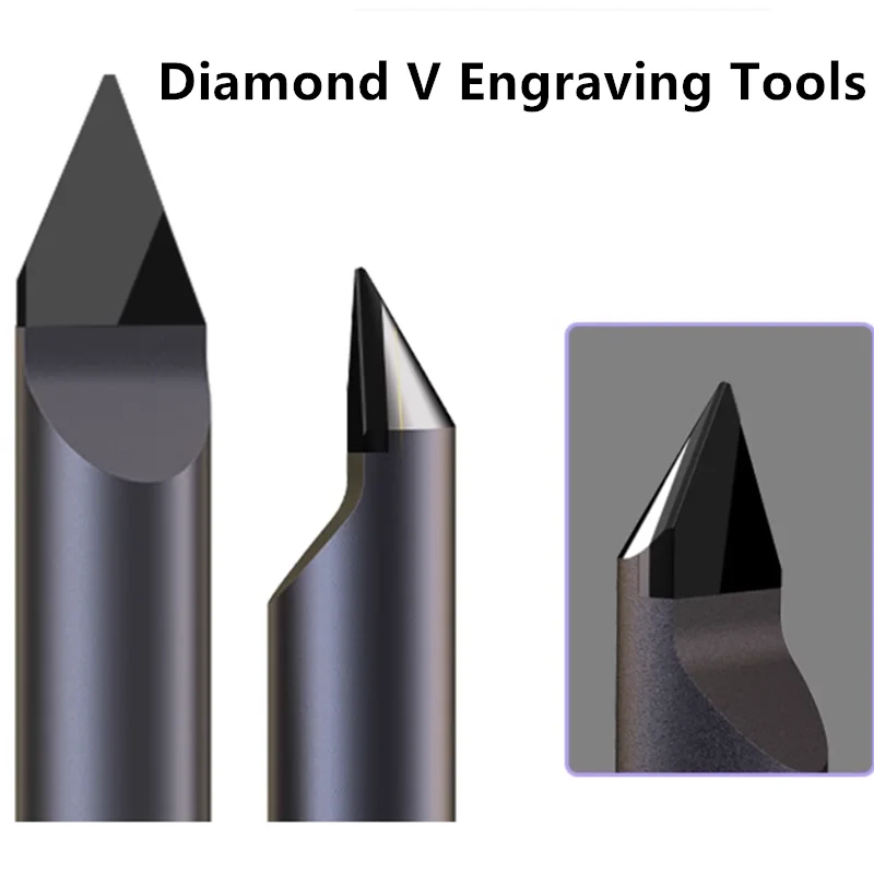 Diamant-Gravierwerkzeuge für Stein, Granit, Marmor, CNC-Fräser, PCD V-Gravierbit, 6-Kanten-Schaftfräser, 90/70 Grad – Detail 5