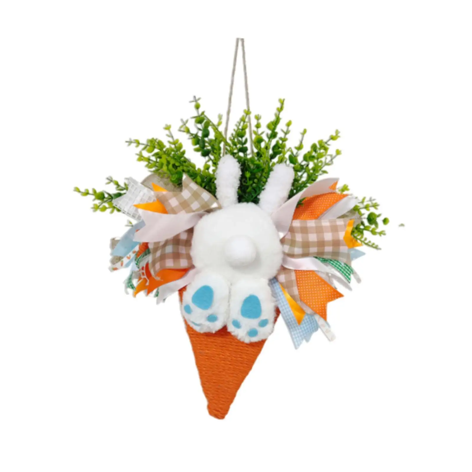 Easter Bunny Wreath Centerpiece Easter Decor for Farmhouse Festival Door