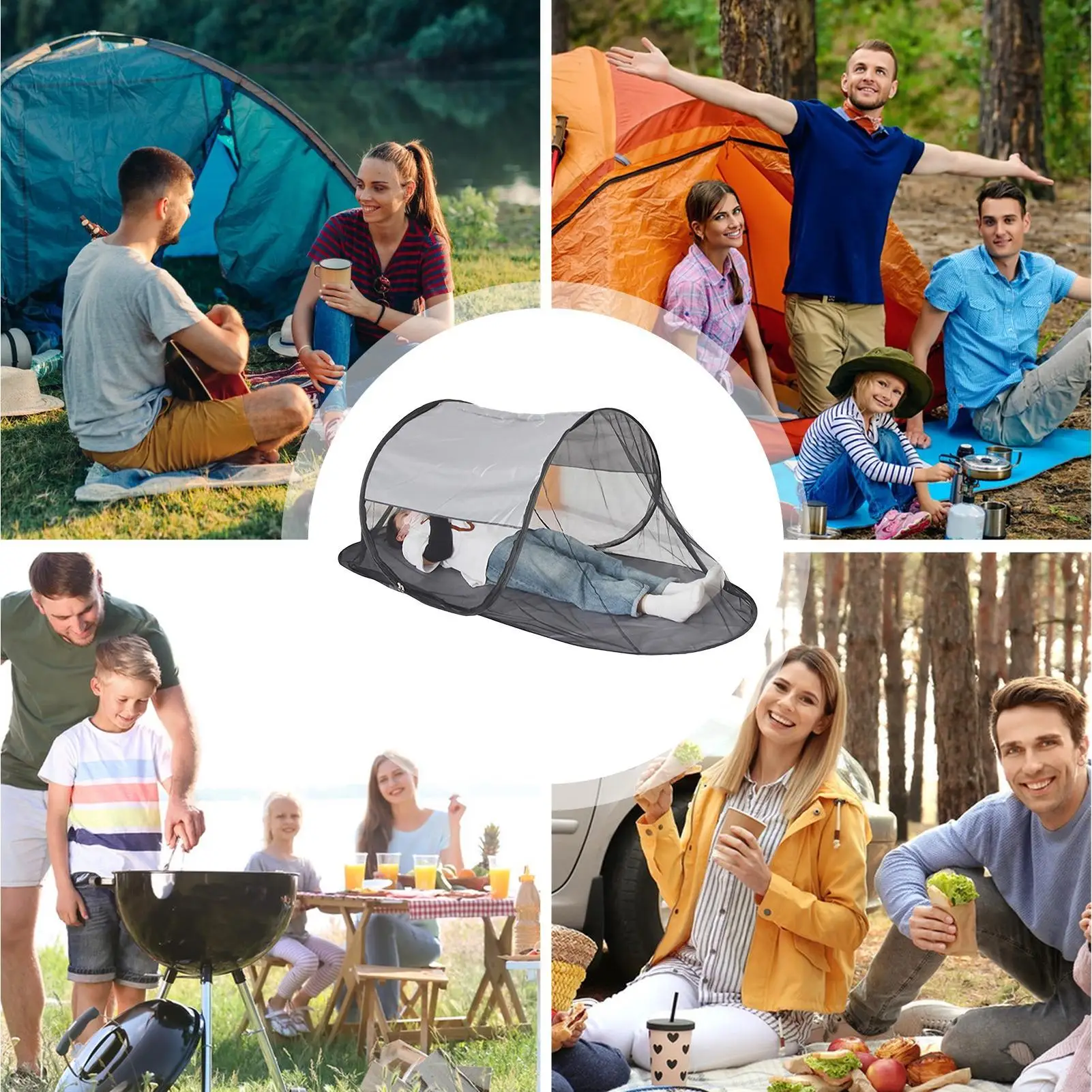 Tents for Camping Foldable Net Tent with Floor Single Person Camping Screen Shelter Portable Screen Houses for Bedding Camping