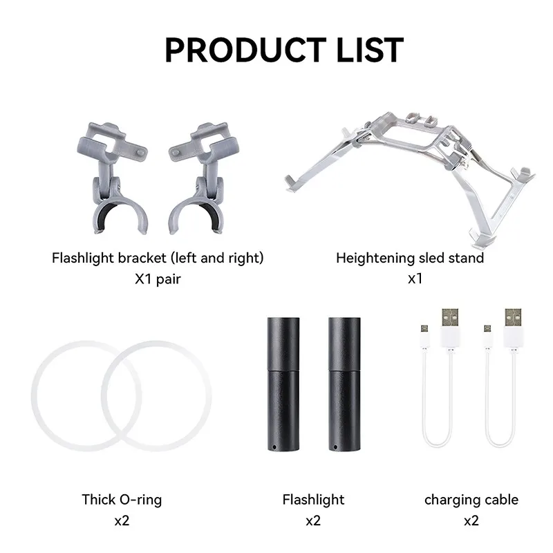 Night Light For Dji, PRODUCT LIST Ta Flashlight bracket (left and right) x1 pair 