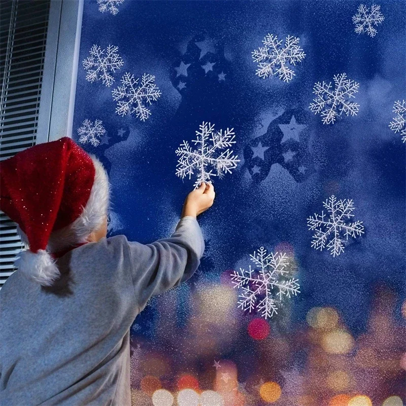 30 Pieces Festive Snowflake Ornaments Christmas Tree and Wedding Decorations Home Holiday Decoration Christmas Ornaments Winter Snow Decoration