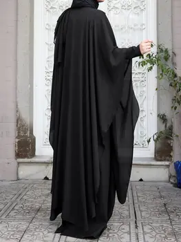 عباية شيفون بقطعتين بأكمام واسعة وأزرار أمامية — صورة 7