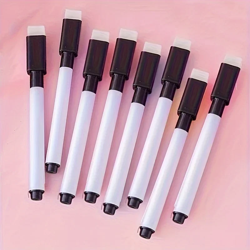 6pcs 비자성 화이트 보드 펜빠른 건조 환경 친화적 인 작은 지우개 펜 쓰기 문구 화이트 보드 액세서리