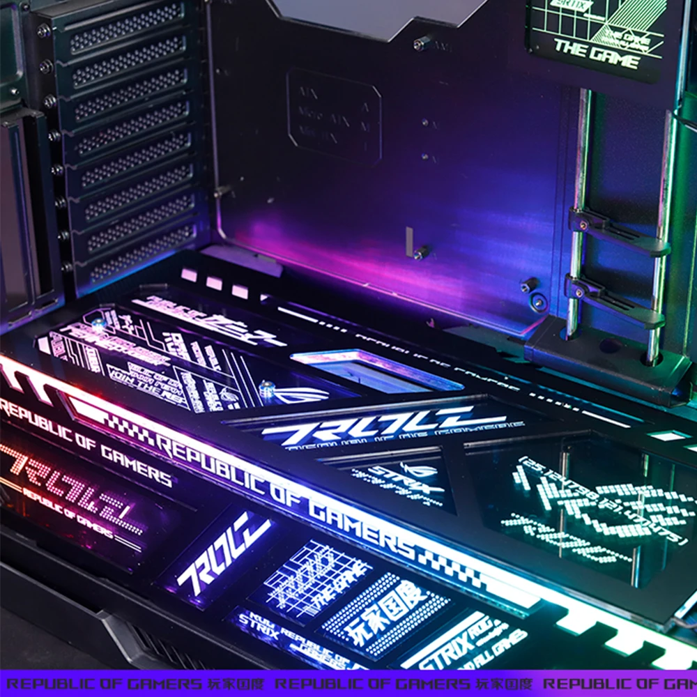 Placa de Luz Decorativa Rog Strix Helios Painel de Gravação a Laser 5v 3pin Placa Iluminação Argb Preto e Branco Asus Gx601 pc Mod - Imagem 5