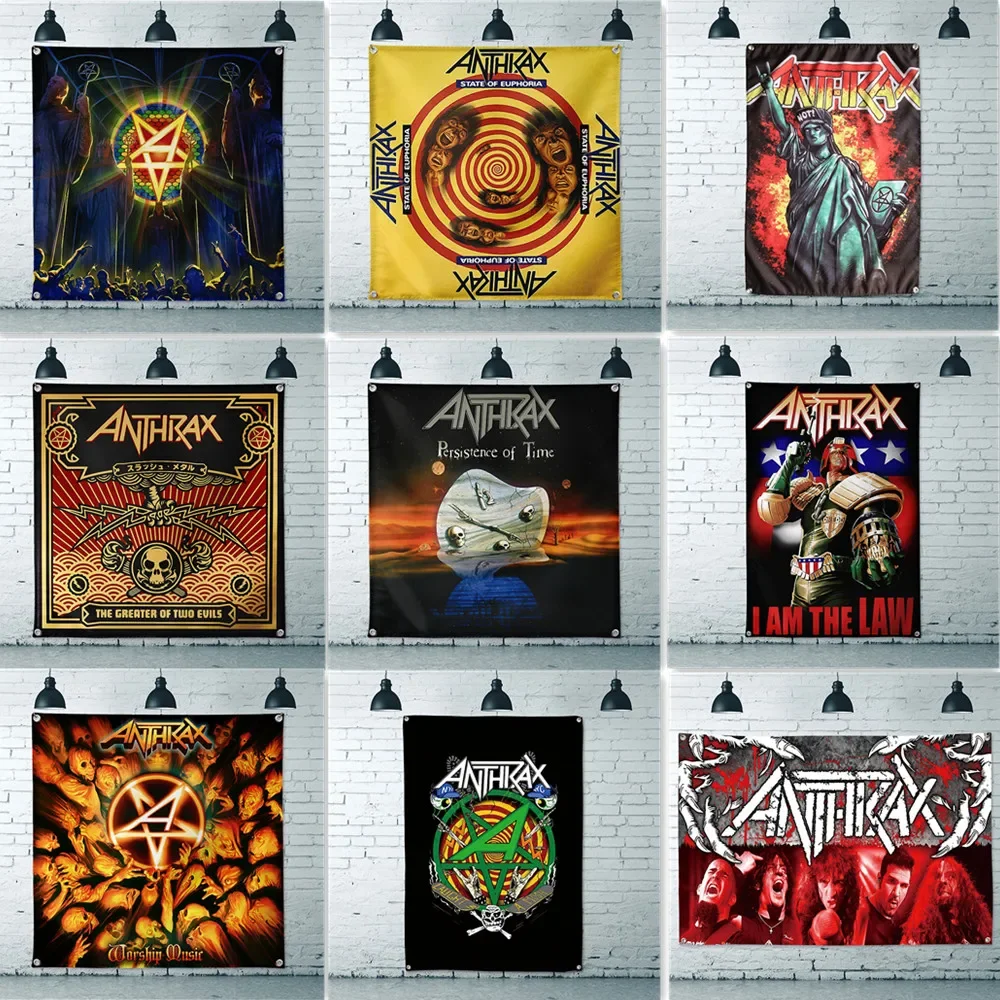 

Rock Band Banner Wall Hanging Flag Punk Heavy Metal Music Posters and Prints Bedroom Living Room Wall Decor Painting Tapestry
