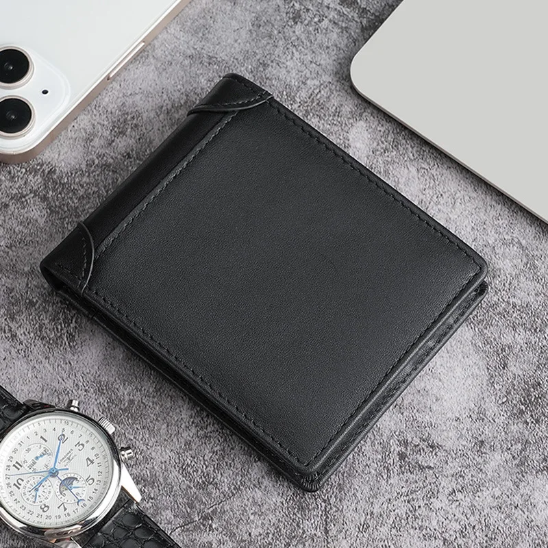 Retro Oil Wax Leather Men's Wallet RFID Blocking Long Cowhide Purse