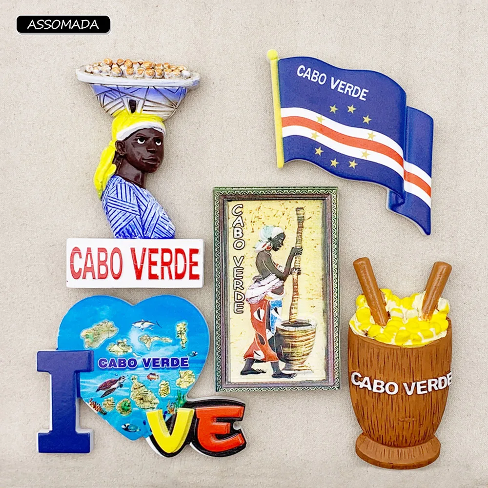Magnete Da Frigorifero 3D Capo Verde - Souvenir In Resina Fatta A Mano, 5,5x8 Cm, Regalo Di Viaggio