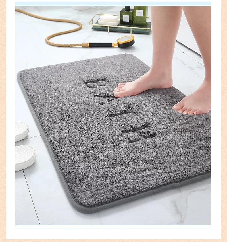 Anti-Rutsch-Matte aus Kaschmir-Memory-Schaum-Teppich Korallen-Fleece-Super-Saugfähige Boden matte Küche Wohnzimmer Bad – Detail 6