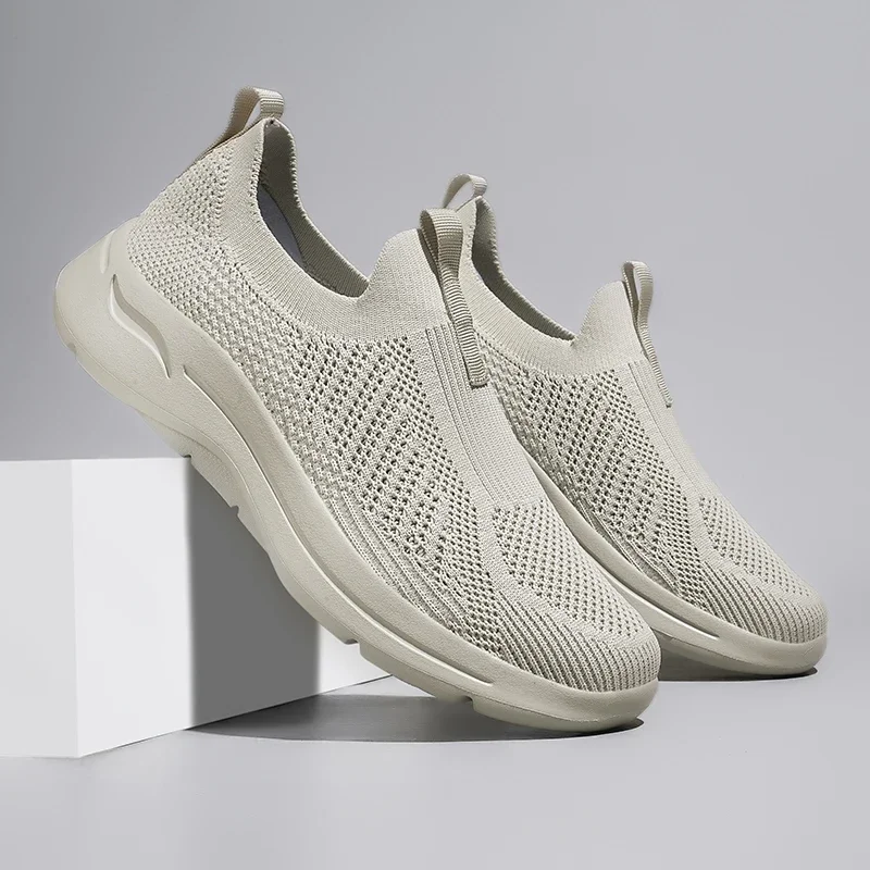 Breathable Sock Sneakers Fashion Comfy Men's Mesh Shoes Lightweight Knit Casual Sports Shoes Versatile Treking Footwear Loafers 2