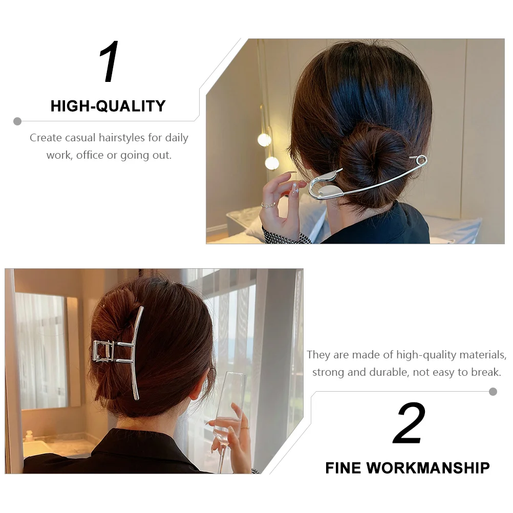Hairpin Clip with Ponytail for Girl Exaggerated Women Creative Claw Zinc Alloy Metal Jaw Clips 3