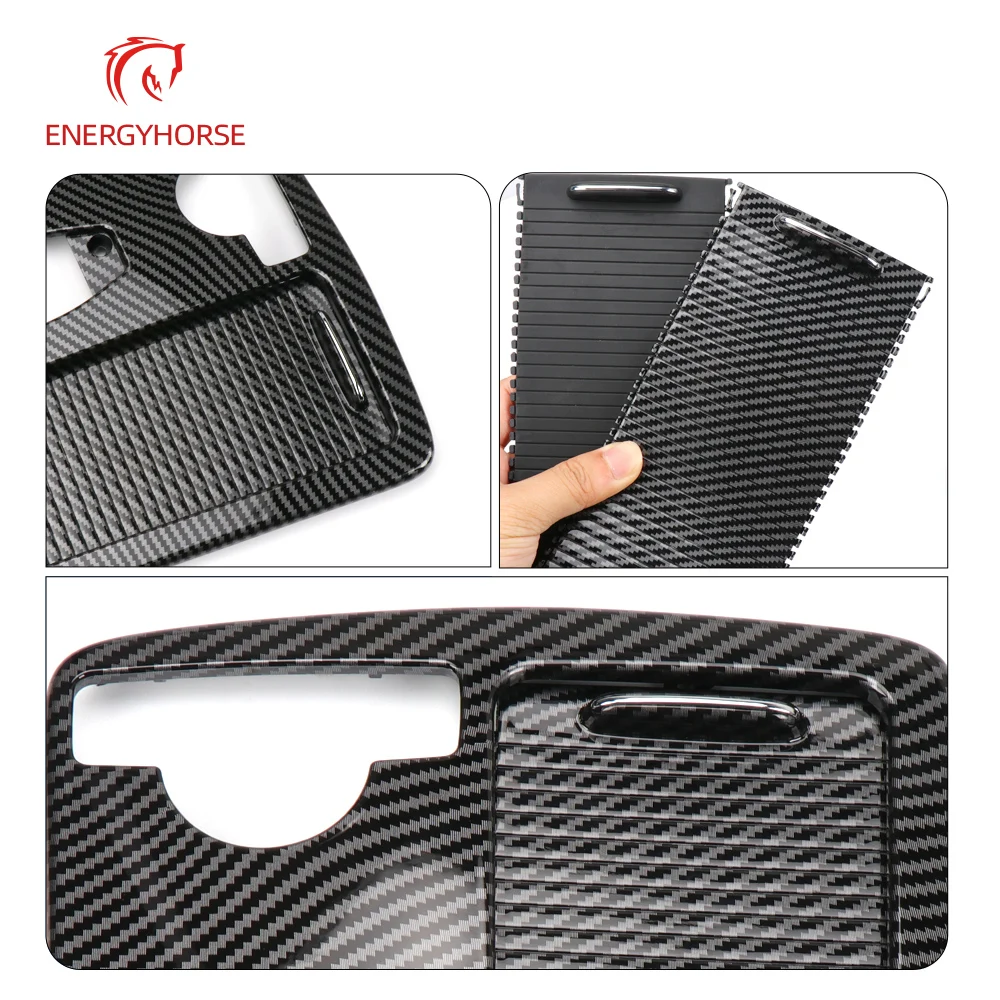 

Carbon Fiber Central Console Drink Cup Holder Cover Shutter Outer Frame Cover For Mercedes Benz W204 C180 C200 W207 W212 E300