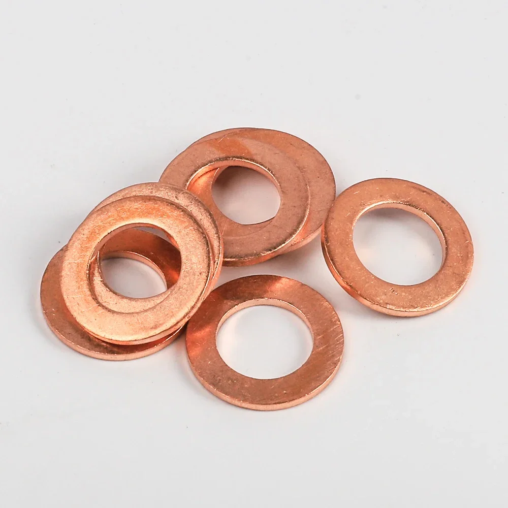 Boat Red Brass Copper Crush Sealing Washer M5 M6 M8 M10 M12 M14 M16 M18 M20 M22 M24 Flat Seal Ring Gasket Washers DIN7603 brass washer