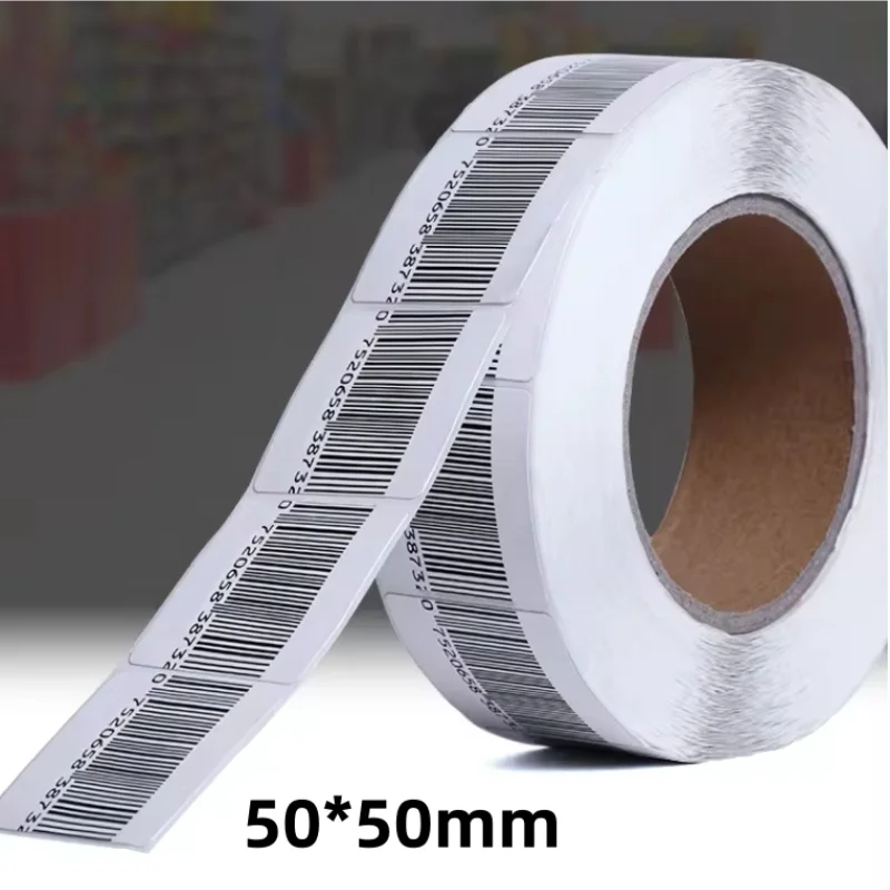 1000 Pieces/roll 50 * 50 sticker EAS soft tag anti-theft RF tag supermarket 8.2mhz soft