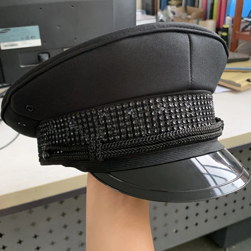 Military Hat Police Sergeant Sailor Cap Captain Hat Party Cos Accessories Women Men