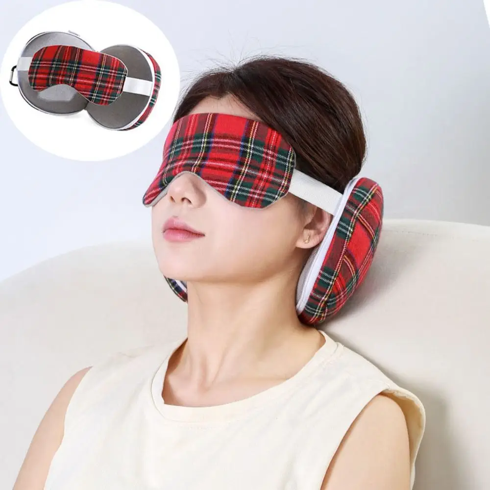 Portable 2 in 1 Neck Pillows U-shaped Foldable Travel Pillow With Eye Mask Light-blocking Sleep Pillow Office
